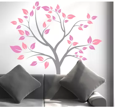 Wandtattoo pflanzen stilvoller pinker baum - TenStickers