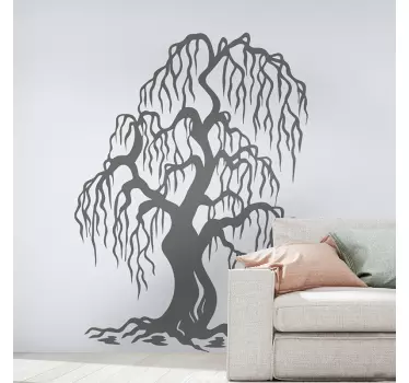 Wandtattoo pflanzen weidenbaum silhouette - TenStickers