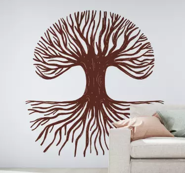 Wandtattoo pflanzen wurzelbaum design - TenStickers