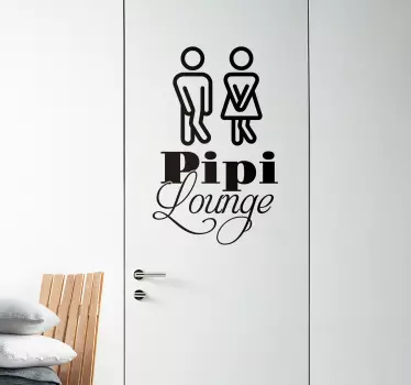 Tür Folie Wandtattoo Badezimmer Pipi Lounge - TenStickers