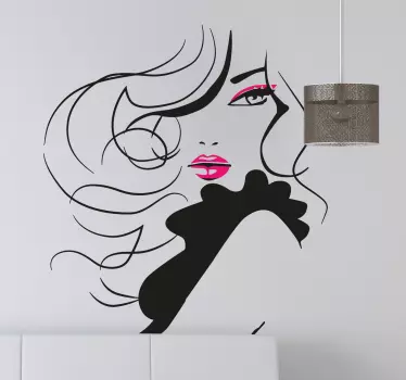 Wandtattoo Porträt Jung und Glamourös - TenStickers