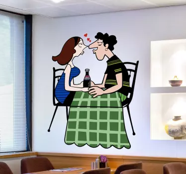 Wandtattoo Restaurant Liebespaar - TenStickers