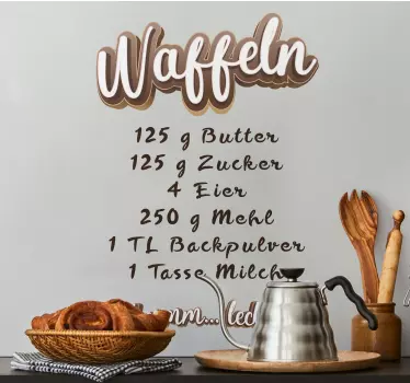 Wandsticker Waffel Rezept - TenStickers