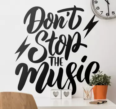 Wandtattoo Rock Hör nicht auf mit der musik - TenStickers