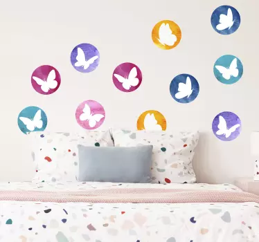 Wandtattoo Schmetterling bunte schmetterlingskreise - TenStickers