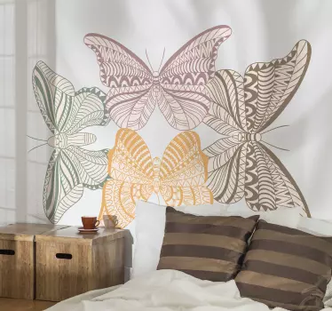Wandtattoo Schmetterling buntes schmetterlingsarrangement - TenStickers