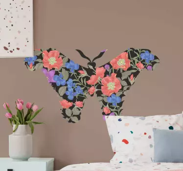 Wandtattoo Schmetterling florale schmetterlingsform - TenStickers