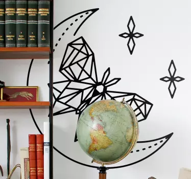 Wandtattoo Schmetterling geometrischer mondschmetterling - TenStickers