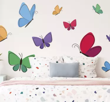 Wandtattoo Schmetterling lebendiges schmetterlingssortiment - TenStickers