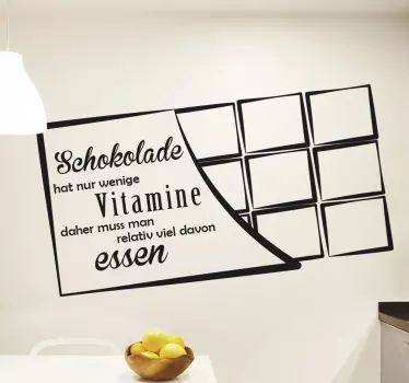 Wandtattoo Schokolade hat nur wenige Vitamine - TenStickers