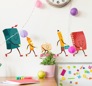 Wandtattoo Schulzubehör für Kinder - TenStickers