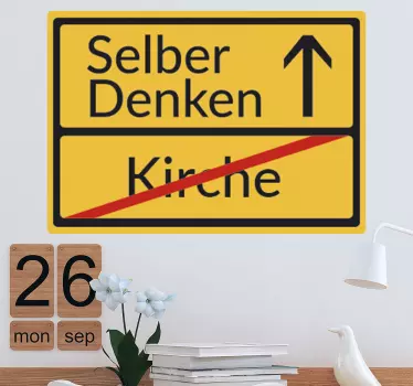 Wandtattoo Selber Denken statt Kirche - TenStickers
