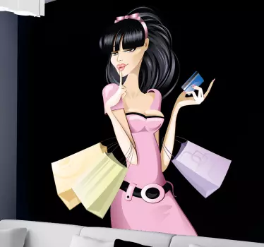 Wandtattoo shoppendes Luxus Girl - TenStickers