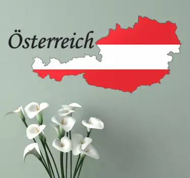 Wandtattoo Silouhette Österreich Fahne - TenStickers