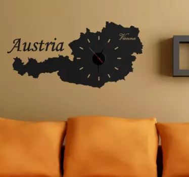Wandtattoo Silouhette Österreich Wanduhr - TenStickers