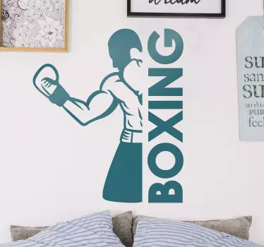 Wandtattoo Sport Boxer und Boxing Text - TenStickers