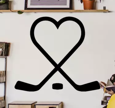 Wandtattoo Sport Eishockey herz - TenStickers