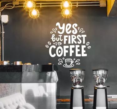 Wandspruch kaffee-zitat-design - TenStickers