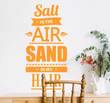 Wandspruch salz in der luft, sand, haare - TenStickers