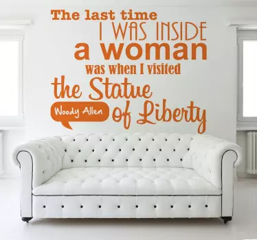 Wandtattoo Spruch Woody Allen - TenStickers