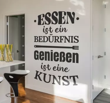 Aufkleber Text Essen ist ein Bedürfnis - TenStickers