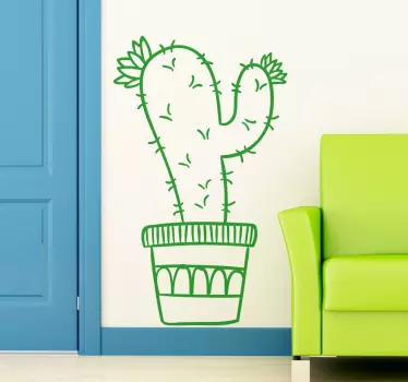 Wandtattoo Topfpflanze Kaktus - TenStickers