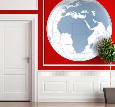 Wandtattoo transparente Weltkarte Europa Afrika - TenStickers