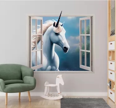 Wandtattoo visuelle Effekte Einhorn-fenster - TenStickers