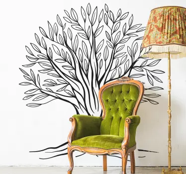 Wandtattoo Wald Baum des lebens hellgrüner umriss - TenStickers