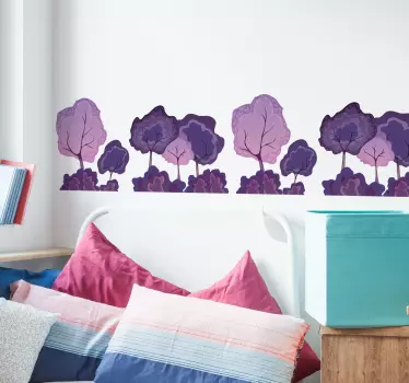 Wandtattoo Wald Violetter Wald Bordüre - TenStickers