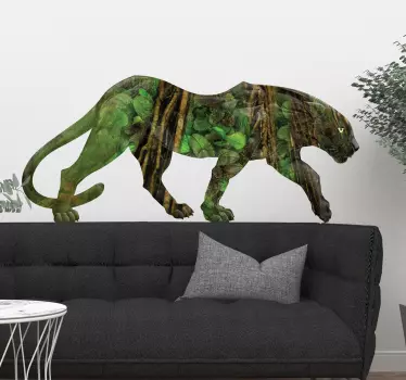 Wandtattoo Wildes Tier Panther mit Dschungelprint - TenStickers