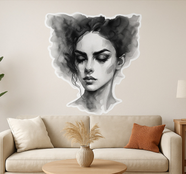 Wandtattoo wohnzimmer abstrakte gesichtsart - TenStickers