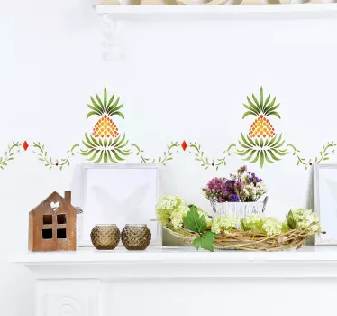 Bordüre selbstklebend Ananas Ornament verziert - TenStickers
