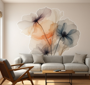 Wandtattoo Wohnzimmer aquarell-mohnblumen - TenStickers