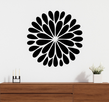 Wandtattoo Wohnzimmer drei geometrische blumen - TenStickers