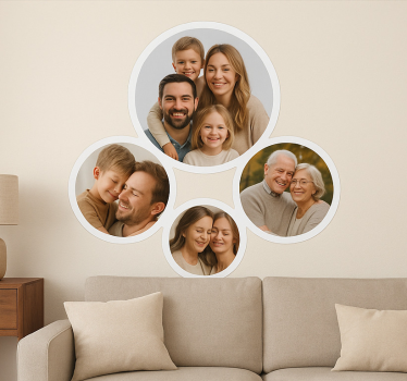 Wandtattoo Wohnzimmer runde benutzerdefinierte bilder - TenStickers
