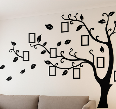 Wandtattoo Wohnzimmer schwarzer stammbaum - TenStickers