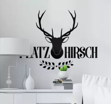 Text Aufkleber Tier Sticker Platzhirsch - TenStickers