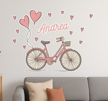 Wandtattoo wohnzimmer traumhafter rosa cruiser - TenStickers