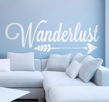 Text Aufkleber Wanderlust Pfeil - TenStickers