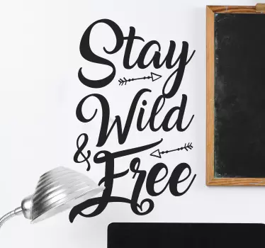 Text Aufkleber Wild Free Freiheit - TenStickers