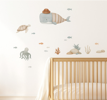 Wandtattoo Zeichnung boho-meerestiere - TenStickers