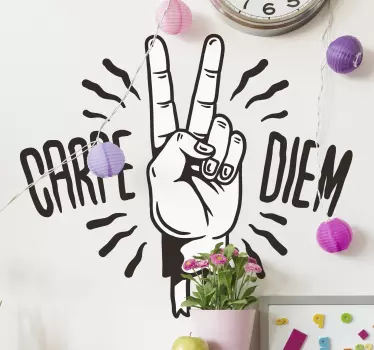 Wandtattoo zitat carpe diem handzeichen - TenStickers