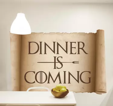 Wandtattoo Zitat das abendessen kommt - TenStickers