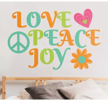 Wandtattoo zitat freude liebe frieden - TenStickers