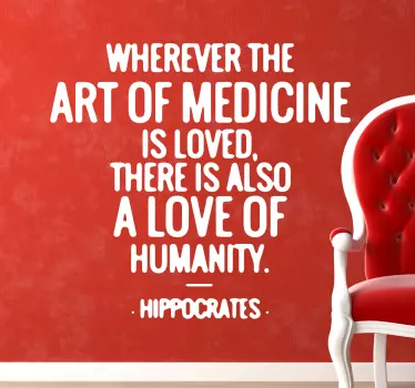 Wandtattoo Zitat Hippocrates - TenStickers