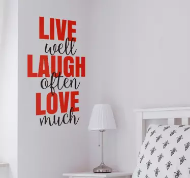 Wandtattoo zitat lebe lache oft liebe viel - TenStickers