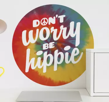 Wandtattoo Zitat mach dir keine sorgen, sei hippie - TenStickers