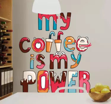 Wandtattoo zitat mein kaffee ist meine kraft - TenStickers