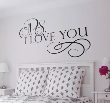 Wandtattoo Zitat ps: ich liebe dich. - TenStickers